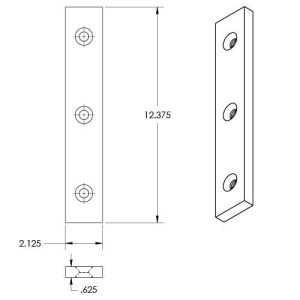 Kingsland Flat Bar Shear Blade 12.375" x 2.125" x .625" (2 req. Price each)
