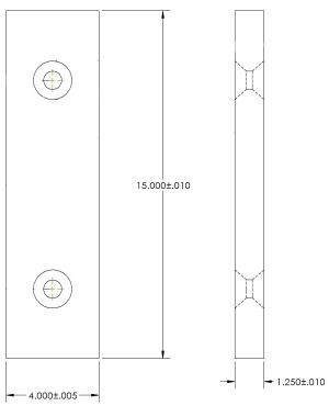 Flat Bar Shear Blade 15 x 4 x 1.25"