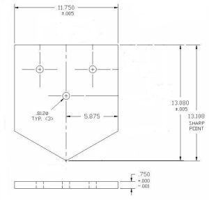 Controlled Automation 11.75 X 13 X .75 Upper Angle Home Plate